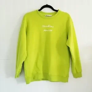 トップス acne studios Broken-logo Sweatshirt Acne Studios | Tops | Acne Studios Neon Yellow Broken Logo